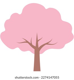 Vector illustration of Cherry blossom tree (pale pink)