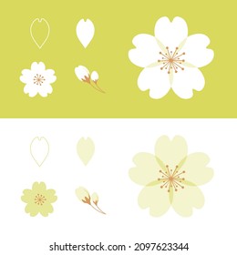 Ilustración vectorial de las flores de cerezo.
