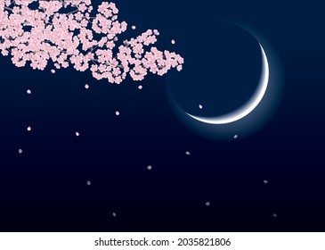 夜桜 和風 のイラスト素材 画像 ベクター画像 Shutterstock