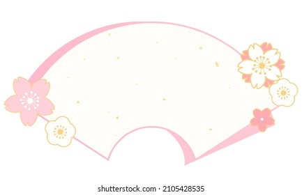 Ilustración vectorial de flores de cerezo y forma de ventilador
