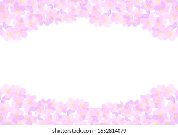 Vector illustration of cherry blossoms. Floral background and frame.