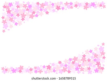 Vector illustration of cherry blossoms. Floral background and frame.