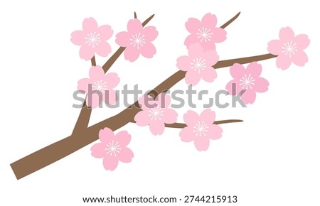 Vector illustration of cherry blossoms. Spring, Sakura, branches, cherry tree