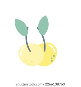 Vector illustration of cherry. Cherries in flat style.