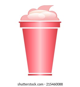 Vector illustration of Cherry ice cream in a cup
