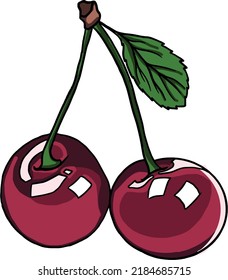 Vector illustration. Cherry isolated on a transparent background.