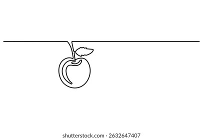 Vector illustration of cherry isolated on white background. For kids coloring book.