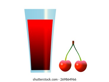 Vector illustration. Cherry juice.