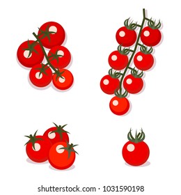 Vector illustration of cherry tomatoes.