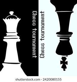 Vector illustration chess background. Flyer design for chess tournament, match, game