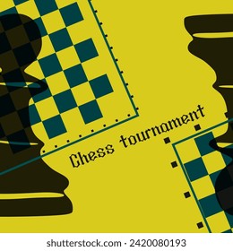 Vector illustration chess background. Flyer design for chess tournament, match, game