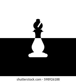 Vector illustration of chess bishop icon. Black and white