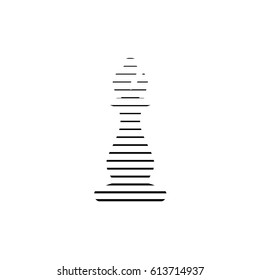 Vector illustration of chess bishop icon. Line.