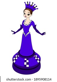 vector illustration chess black queen