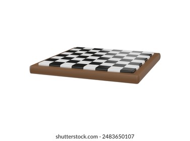 Vector illustration of a chess board. Wooden chess board with 3D design. Ideal for strategy games icons or chessboard graphics on isolated background.