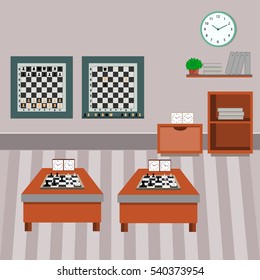 Vector illustration of chess classroom.