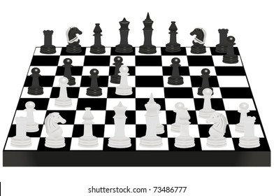 Vector illustration of chess desk under the white background