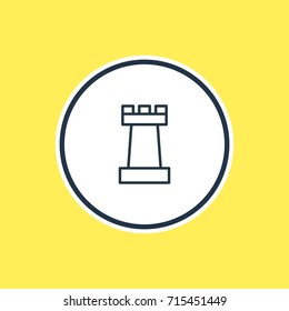 Vector Illustration Of Chess Figure Outline. Beautiful Athletic Element Also Can Be Used As Pawn Element.