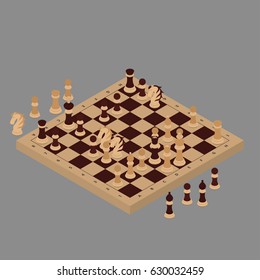 Vector illustration of chess game.