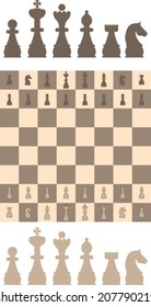 Vector illustration of chess game elements