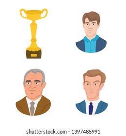Vector illustration  chess and game icon. Set  chess and strategy stock symbol for web.