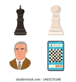 Vector illustration of chess and game icon. Collection of chess and strategy stock symbol for web.