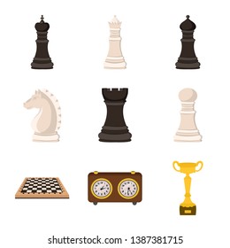 Vector illustration of chess and game sign. Collection of chess and strategy stock vector illustration.
