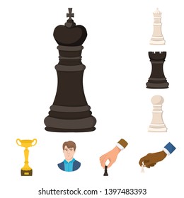 Vector illustration  chess and game sign. Collection  chess and strategy stock vector illustration.