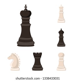 Vector illustration of chess and game symbol. Collection of chess and strategy stock symbol for web.