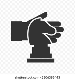 Vector illustration of chess icon in dark color and transparent background(png).