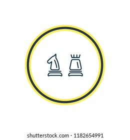 Vector illustration of chess icon line. Beautiful entertainment element also can be used as figure icon element.