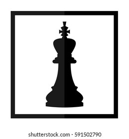 Vector illustration of chess king icon. Black chess king icon on white background.