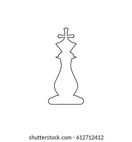 Vector illustration of chess king icon. Contour.