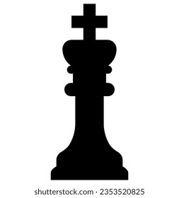 Vector illustration of chess king piece icon.