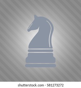 Vector illustration of chess knight icon vector symbol in Gray icon
