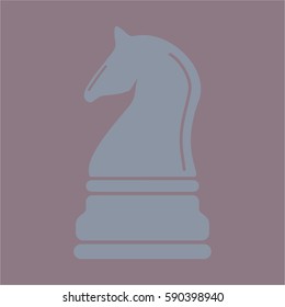 Vector illustration of Chess knight icon in Grey Color

