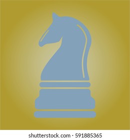 Icono vectorial del caballero del ajedrez en gris
