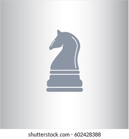 Ilustración vectorial del icono del caballero del ajedrez en color gris
