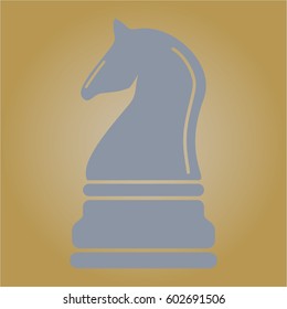 Vector illustration of chess knight icon in blue.
