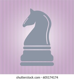 Vector Illustration of Chess knight icon in grey color
