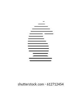 Vector illustration of chess knight icon. Line.