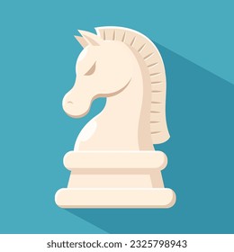 Vector illustration of chess knight piece in flat style