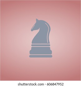 Ilustración vectorial del icono del símbolo del caballero del ajedrez en gris
