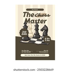 Vector Illustration of the chess master flyer poster design