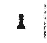 Vector illustration of chess pawn icon. Black chess pawn icon on white background.