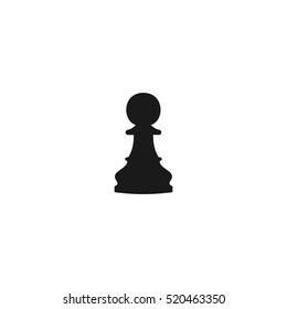 Vector illustration of chess pawn icon. Black chess pawn icon on white background.