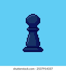 Vector Illustration of Chess Pawn with Pixel Art Design, perfect for game assets themed designs