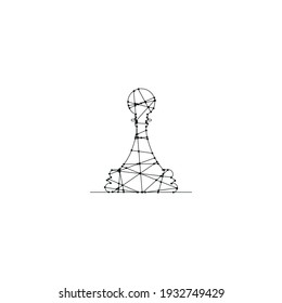 Vector illustration of chess pawn shape Suitable for use as logos, icons, etc