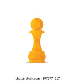 Vector illustration of chess pawns pieces icon. Chess pawns pieces in low poly style