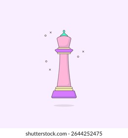 Vector illustration of a chess piece King. cute chess piece design